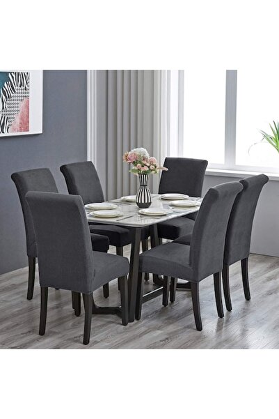 RABY Set of Elastic Chair Covers, 6 Chairs