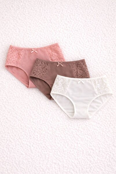 NO BRAND Cotton Lace 3-Piece Women's Panties Set |   Soft & Daily Comfort