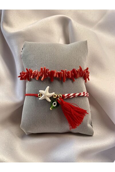 Arjew Marteniçka Bracelet with Starfish Detail and Branch Coral Natural Stone...