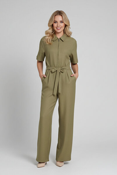 İntive Lingerie Women's Quality Fabric Belted Jumpsuit