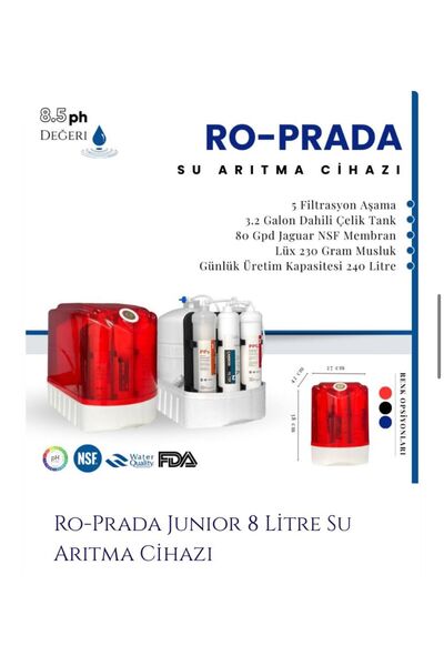asyam Prada 8 LT Pompasız Kapalı Kasa Su Arıtma Cihazı 5 Aşamalı – Ev Tipi – ...