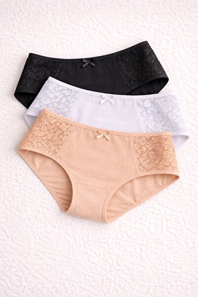 NO BRAND Cotton Lace 3-Piece Women's Panties Set |   Soft & Daily Comfort