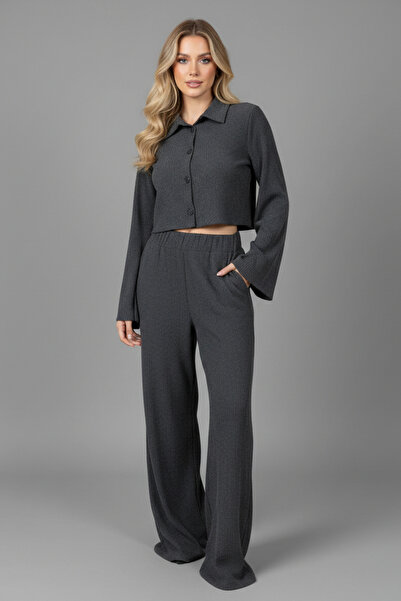 İntive Lingerie Women's Shirt Collar Double Set Suit