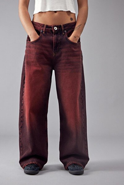 september island Vintage Burgundy Baggy Boyfriend Shalwar Jeans