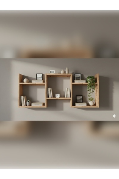Çamsan Rafixa Atlas Çam Yatay Geçmeli Duvar Rafı - Modern Kitaplık ve Dekorat...
