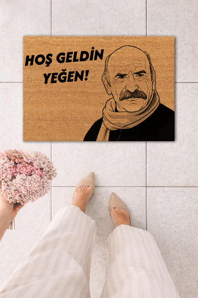 MatsUp Koko Kapı Önü Hoş Geldin Yeğen Ramiz Dayı Baskılı Paspas