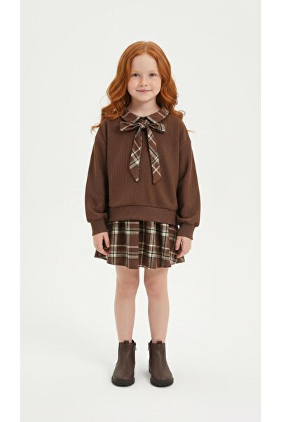 Yalçınoğlu Kids Girl's Festive Scarf Detailed Skirt and Blouse Set I Stylish ...