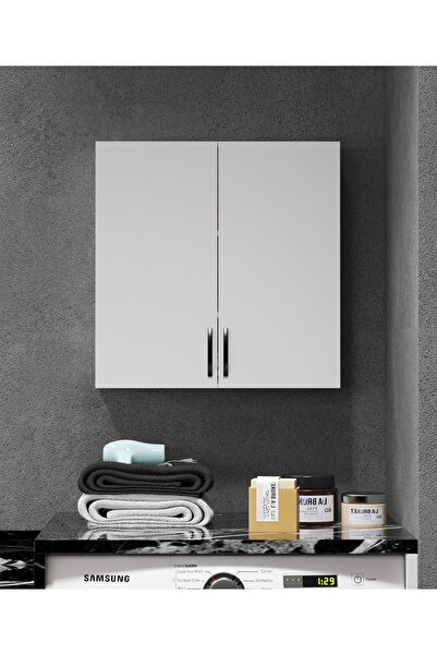 DZGN HOME Yasmin Çamaşır Makinası Üst Dolabı ve Banyo Dolabı