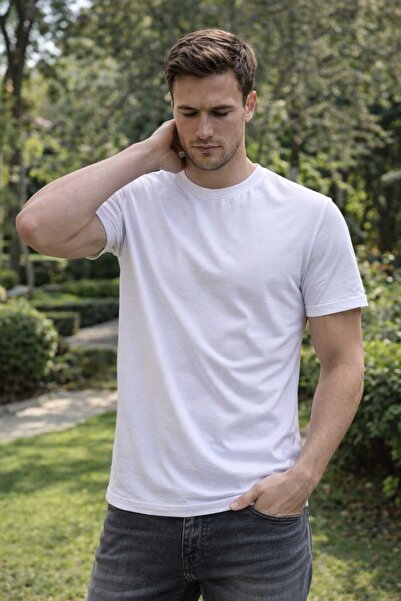 EAS GİYİM Duz Crew Neck T-Shirt