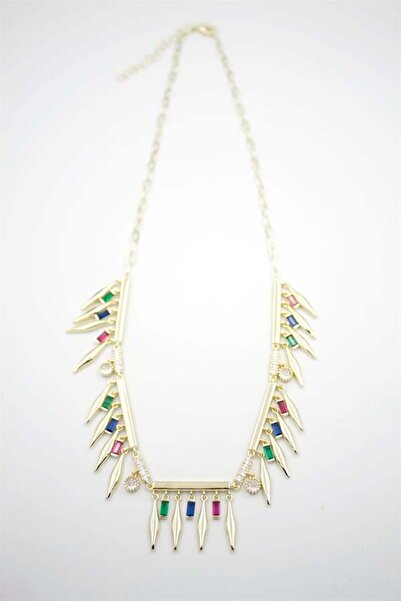 NOVAHAVEN قلادة ماركة ستون متدلية - ذهبي