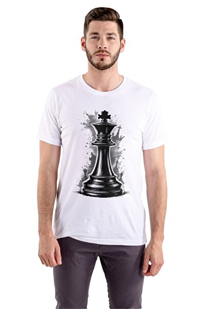 Texclusive Chess Themed Tshirt White Unisex Chess T-Shirt White Cotton Combed...