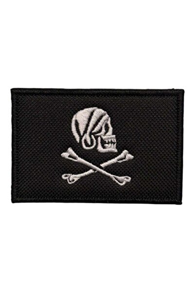 Ex Patch Jolly Roger Korsan Bayrağı Nakış Patch Peç - 8x5 cm