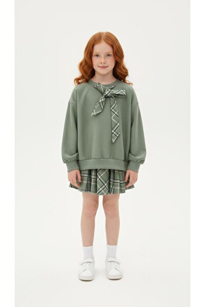 Yalçınoğlu Kids Kız Çocuk Bayramlık Fular Detaylı Etek Bluz Takım I Şık ve Ra...