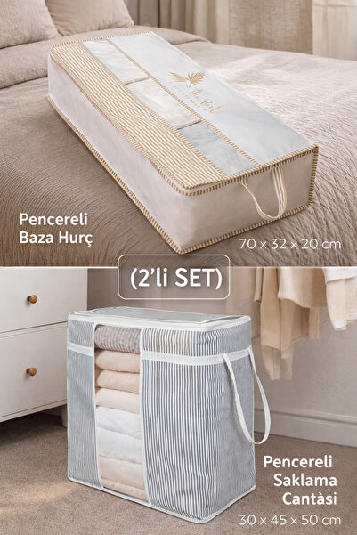 PONÇİK BEBEK Pencereli Baza Altı Hurç Düzenleyici Büyük Boy Saklama Çantası B...