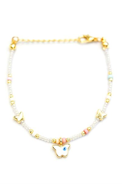 Royaleks سوار خرز الفراشة - أبيض لؤلؤي