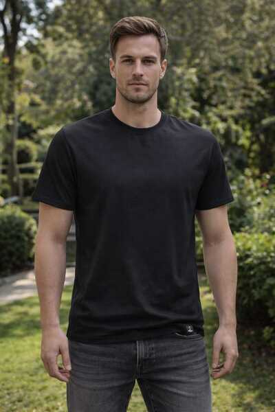 EAS GİYİM تي شيرت دوز بيسكليت كولار