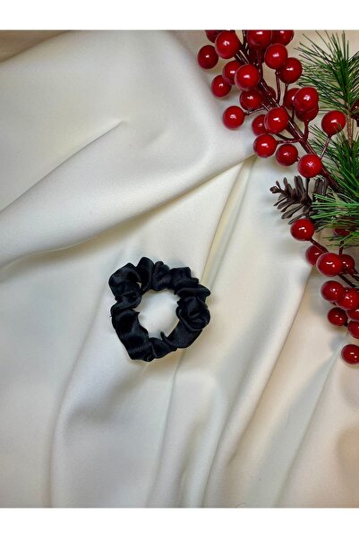 D&GSEWİNGSHOP SİYAH İNCE SATEN SİMİT/LASTİK TOKA TEKLİ