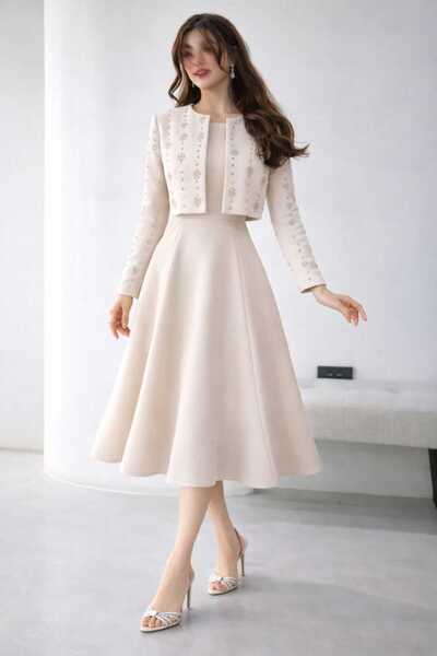 joodfashion Women's dress with a sequined jacket