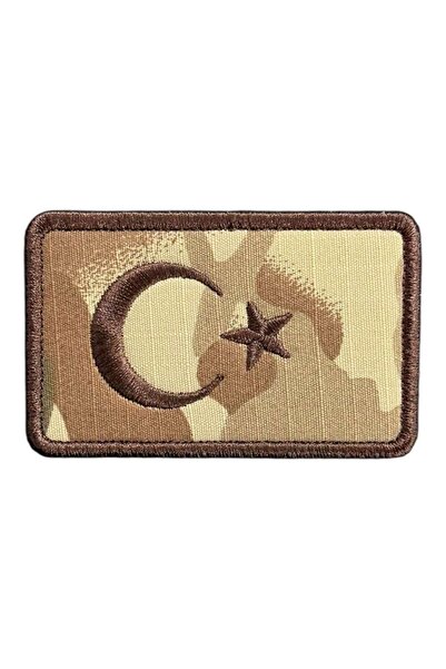 Ex Patch Özel Kuvvetler Kamuflajı Türk Bayrağı Nakış Patch - 8x5 cm