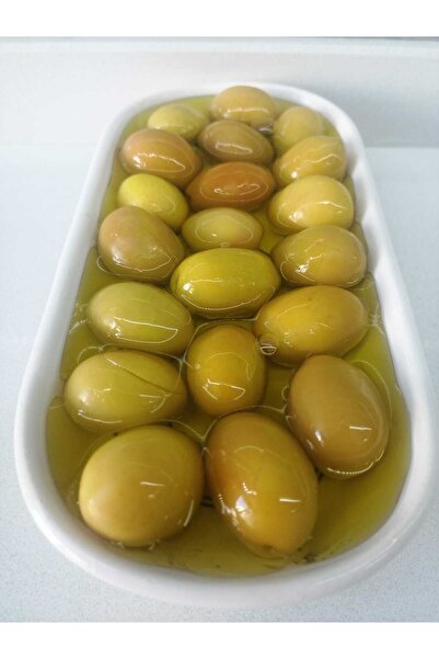 ZeytunixAkhisar Doğal Domat Çizik Yeşil Zeytin 1000 gr (XL Boy)