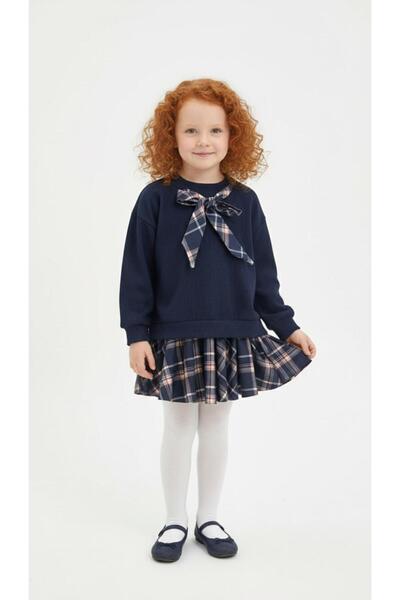 Yalçınoğlu Kids Set bluză și fustă cu eșarfă pentru fete, elegant și conforta...