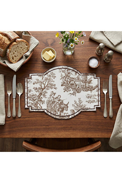 Solterra Design Fransız Köylü Nakışlı 2'li Madalyon Amerikan Servis Takıımı