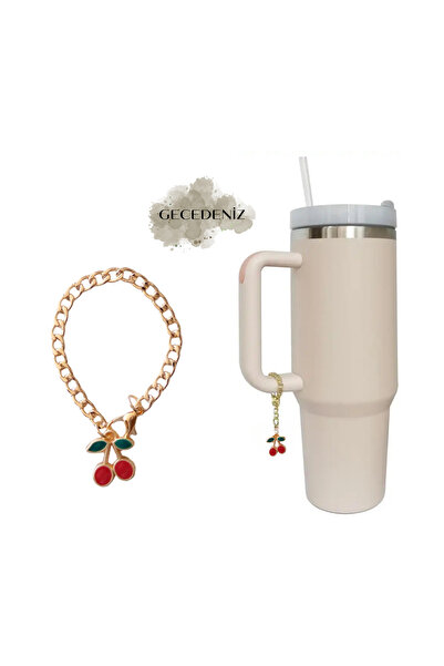 GECEDENİZ Thermos Handle Charm Accessory Ornament Cherry