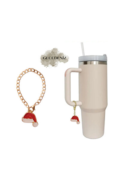 GECEDENİZ زينة على شكل قبعة سانتا كلوز حمراء اللون