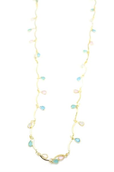 NOVAHAVEN قلادة حجر Y - ذهبي