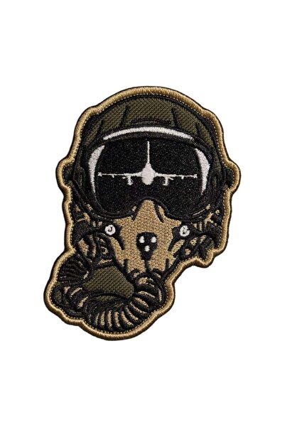 Ex Patch F16 Savaş Pilotu Kask Patch Nakış Peç - 8.5x10 cm