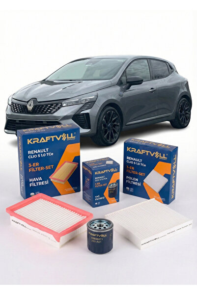 Kraftvoll Renault Clio 5 1.0 Tce İçin 3'lü Filtre Seti