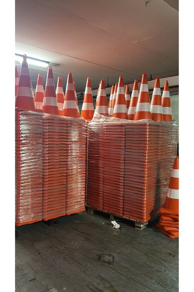 eksenpdks 5 Adet TPE Trafik Konisi 90 cm Çift Reflektifli Trafik Dubası Seti