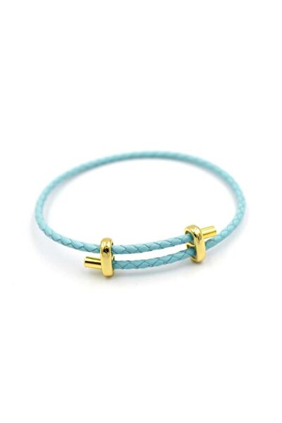 Royaleks سوار من الجلد المنسوج - تركواز