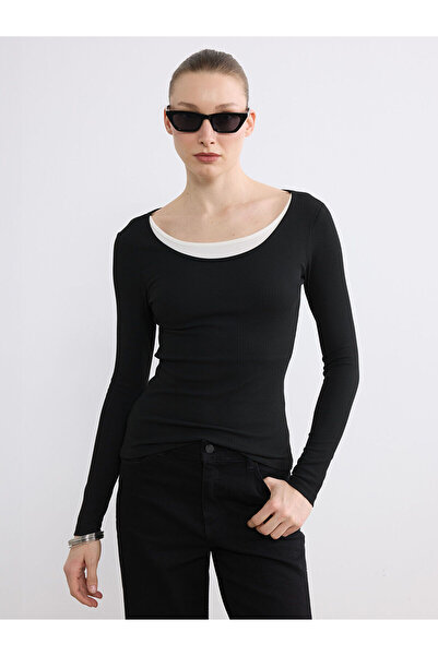 LC Waikiki YK PLUS LCWAIKIKI Κλασικό γυναικείο κορμάκι με λαιμόκοψη U και ραβ...