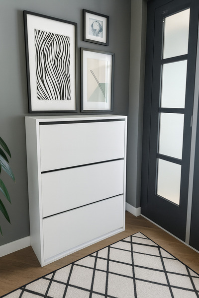 Empressco Düşer Kapaklı 3 Bölmeli Kayar Renkli Ayakkabılık, Şık ve Pratik Sak...