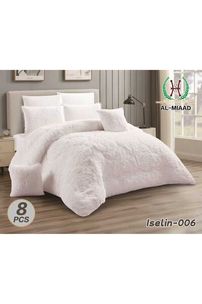 ALMIADD Aiseline Winter Plain Faux Fur Bedspread (8 Pieces) - Royal Touch - D...