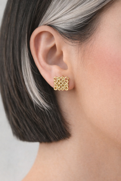 POKAK Kadın CM 14K Altın Kaplama Kuyumcu İşçiliği Vip Küpe