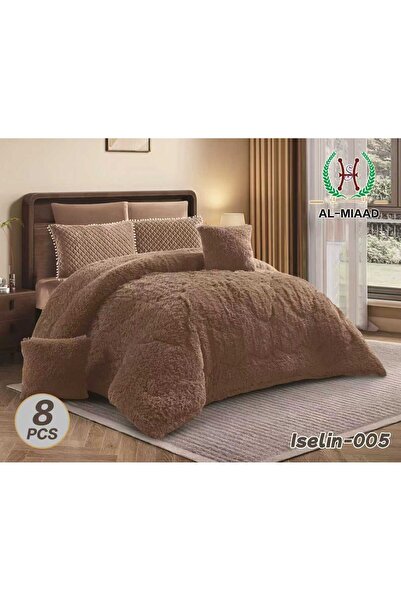 ALMIADD Aiseline Winter Plain Faux Fur Bedspread (8 Pieces) - Royal Touch - D...