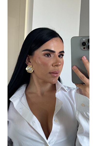 YOYYO Vintage Baroque Pearl Detailed Gold Earrings - Retro Design Nighttime E...