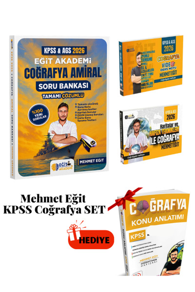 Eğit Akademi 2026 MEB AGS KPSS Coğrafya Mehmet Eğit SET (Hediyeli)