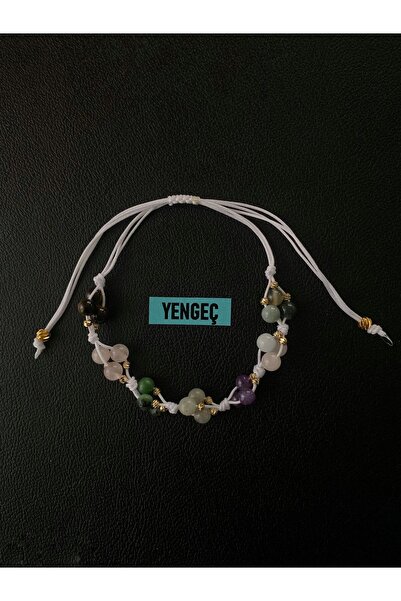 modvina Natural Stone Crab Sign Bracelet Adjustable Drawstring Natural Stone ...