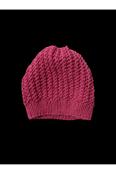 FM 🎀   Pink Hand Knitted Beanie for Girls 7-10 Years Old - Stylish and Warm! 🎀
