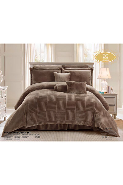 ALMIADD OCT Velvet Striped Duvet (9 Pieces) - Hotel Touch - Double Size - 240...
