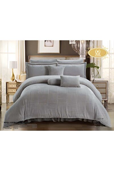 ALMIADD OCT Velvet Striped Duvet (9 Pieces) - Hotel Touch - Double Size - 240...