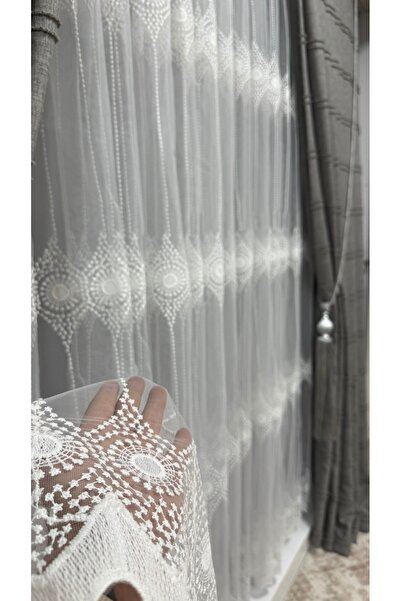 Görkem ستارة تول مطرزة بنمط عصري، مطوية 1/3، خفيفة الوزن، مناسبة لكل غرفة.