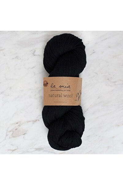 Leyaton La Mia Natural Wool Black Hand Knitting Yarn - L815 - 34398 Lwlhm-Ytr...