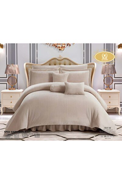 ALMIADD OCT Velvet Striped Duvet (9 Pieces) - Hotel Touch - Double Size - 240...