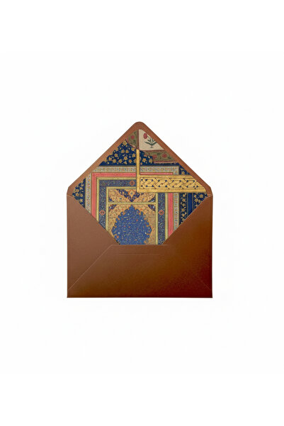 Bazen Defter Çerçeve Desenli Kahverengi Zarf