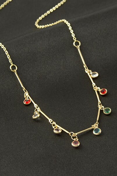 Marsilyan Round Crystal Stone Necklace Ilkel-Bjt940