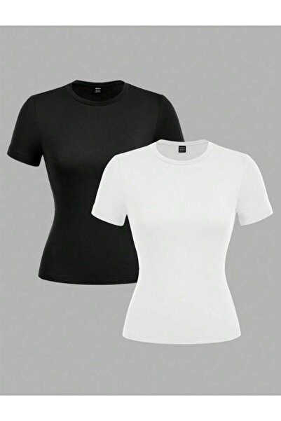 ÖZ PAMUK Cotton Soft Textured Comfortable Straight Cut Short Sleeve Crewneck ...